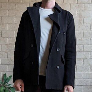 Andrew Marc Men's Black Clean Crisp Peacoat